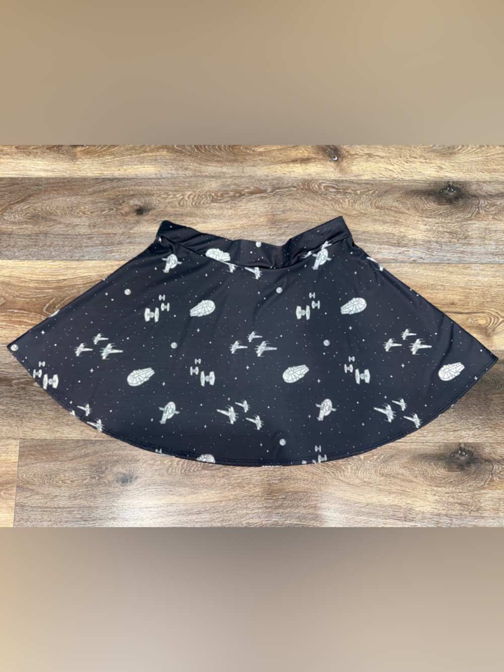 Tee Fury Star Wars Ship All Over Print Black and Gray Skater Skirt Size 3XL